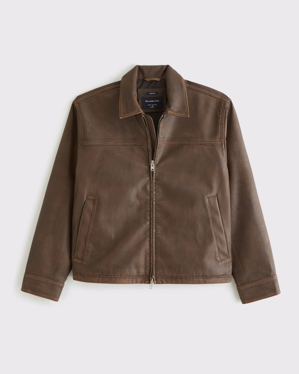 Abercrombie & Fitch - Easy Vegan Leather Zip Jacket