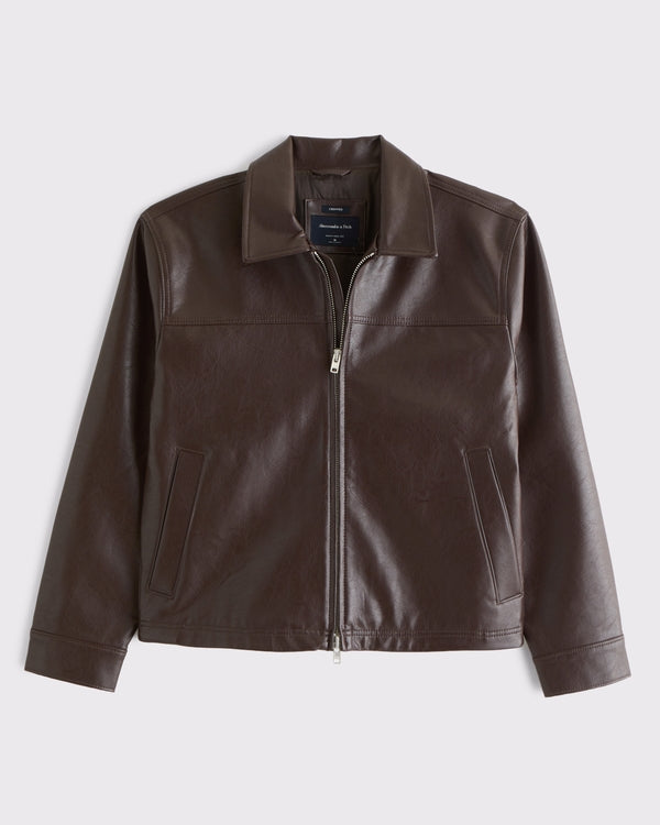 Abercrombie & Fitch - Easy Vegan Leather Zip Jacket