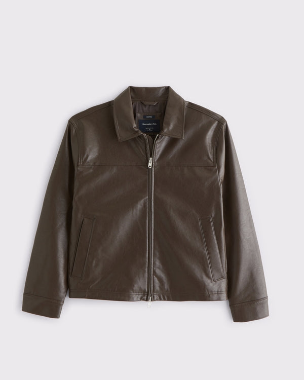 Abercrombie & Fitch - Easy Vegan Leather Zip Jacket