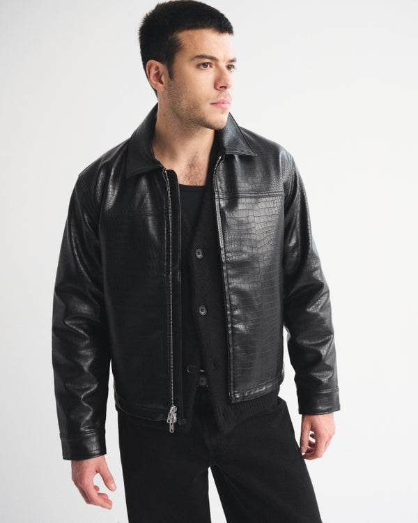 Abercrombie & Fitch - Easy Vegan Leather Zip Jacket