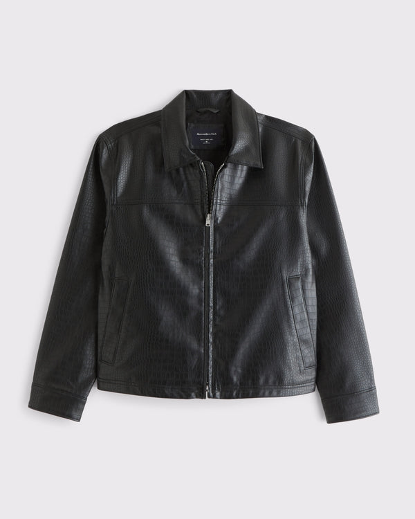 Abercrombie & Fitch - Easy Vegan Leather Zip Jacket