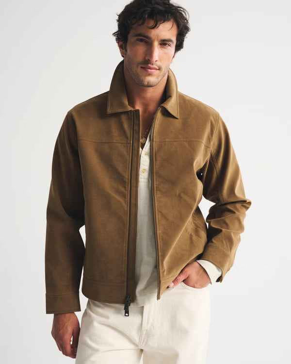 Abercrombie & Fitch - Easy Vegan Suede Zip Trucker Jacket