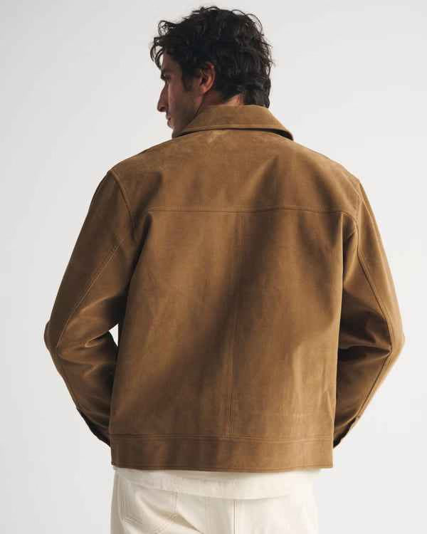 Abercrombie & Fitch - Easy Vegan Suede Zip Trucker Jacket
