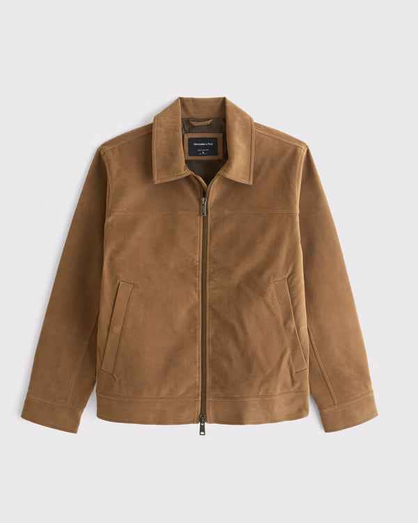 Abercrombie & Fitch - Easy Vegan Suede Zip Trucker Jacket