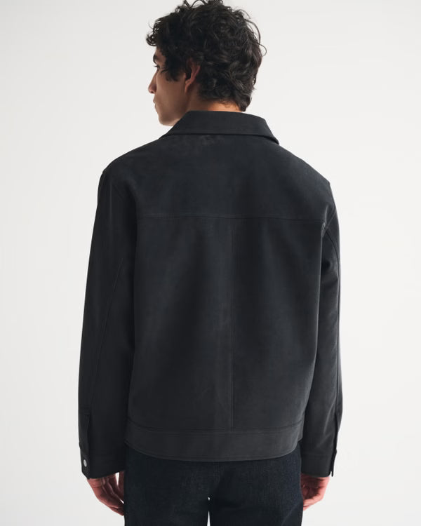 Abercrombie & Fitch - Easy Vegan Suede Zip Trucker Jacket