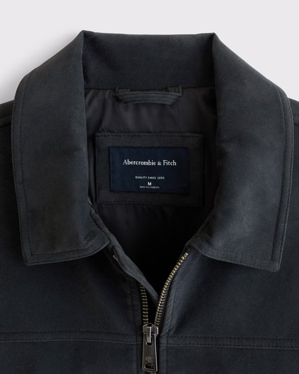 Abercrombie & Fitch - Easy Vegan Suede Zip Trucker Jacket