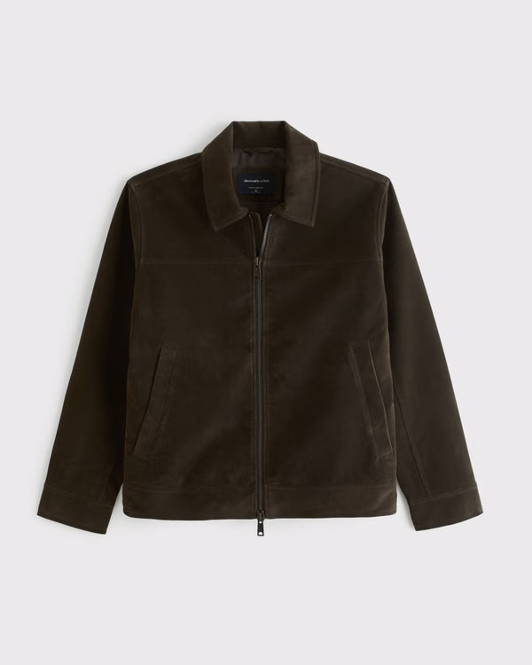 Abercrombie & Fitch - Easy Vegan Suede Zip Trucker Jacket