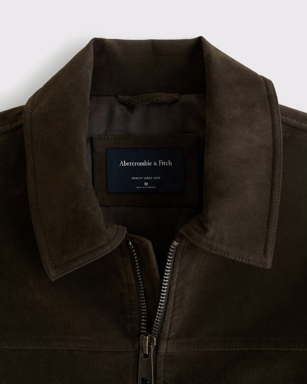 Abercrombie & Fitch - Easy Vegan Suede Zip Trucker Jacket