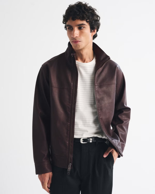 Abercrombie & Fitch - Vegan Leather Zip Jacket
