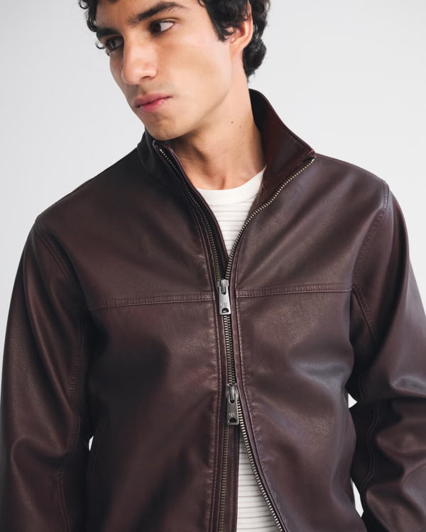 Abercrombie & Fitch - Vegan Leather Zip Jacket