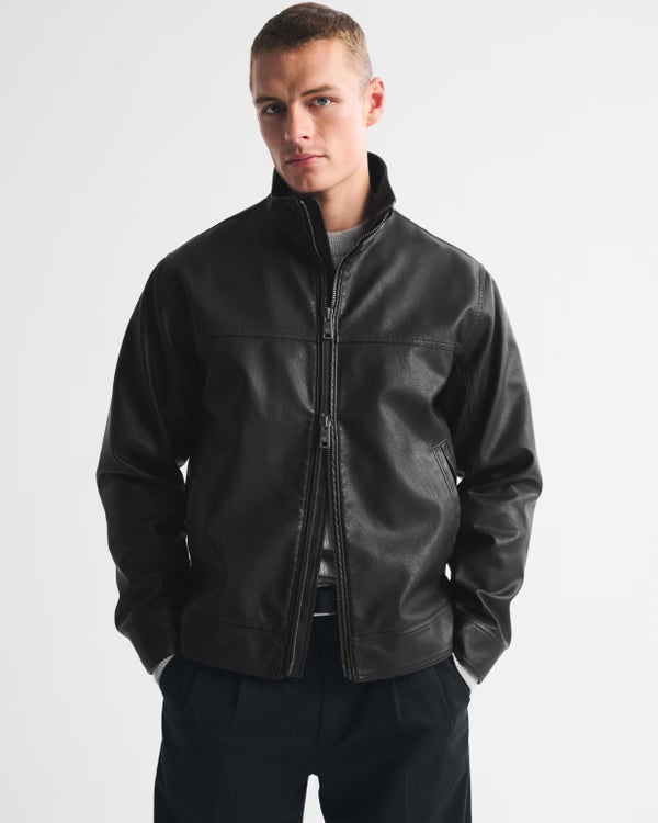Abercrombie & Fitch - Vegan Leather Zip Jacket