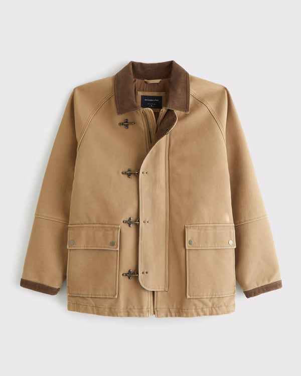 Abercrombie & Fitch - Mid-Length Canvas Fireman-Clasp Jacket