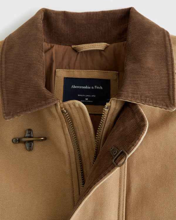Abercrombie & Fitch - Mid-Length Canvas Fireman-Clasp Jacket