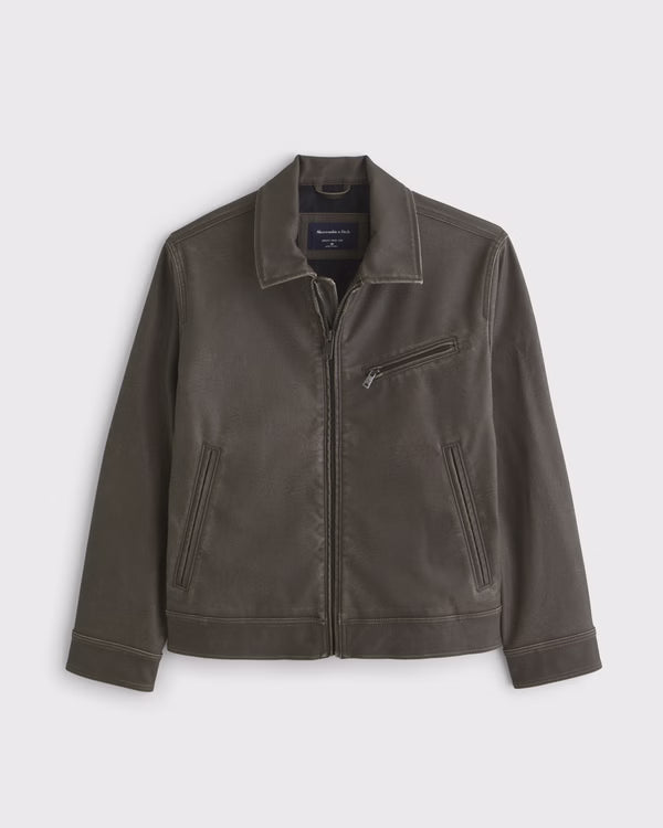 Abercrombie & Fitch - Vegan Leather Zip Jacket
