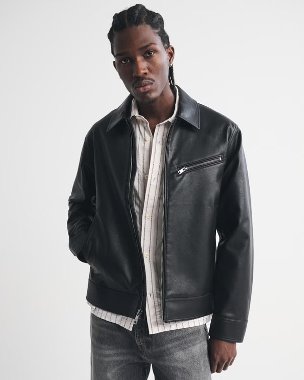 Abercrombie & Fitch - Vegan Leather Zip Jacket