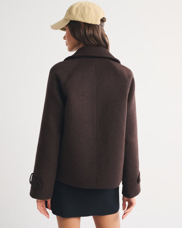 Abercrombie & Fitch - Carrie Short Wool-Blend Trench Coat