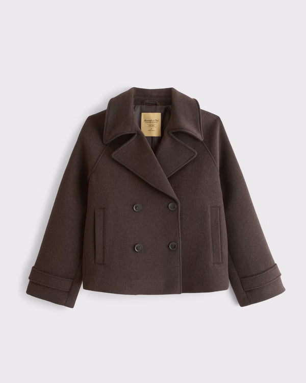 Abercrombie & Fitch - Carrie Short Wool-Blend Trench Coat