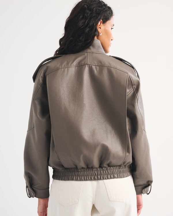 Abercrombie & Fitch - West Village Vegan Leather Bomber Jacket