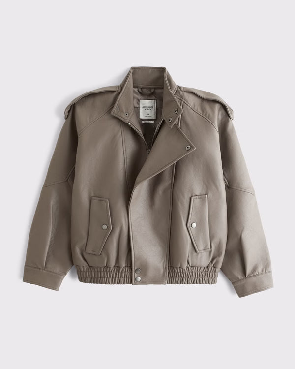 Abercrombie & Fitch - West Village Vegan Leather Bomber Jacket