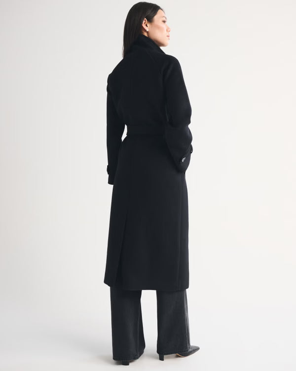 Abercrombie & Fitch - Wool-Blend Funnel Neck Long Coat