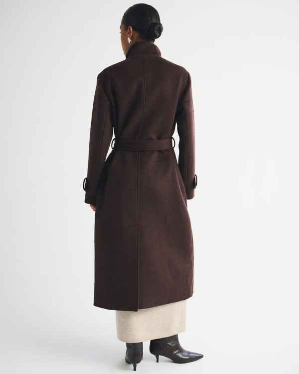 Abercrombie & Fitch - Wool-Blend Funnel Neck Long Coat