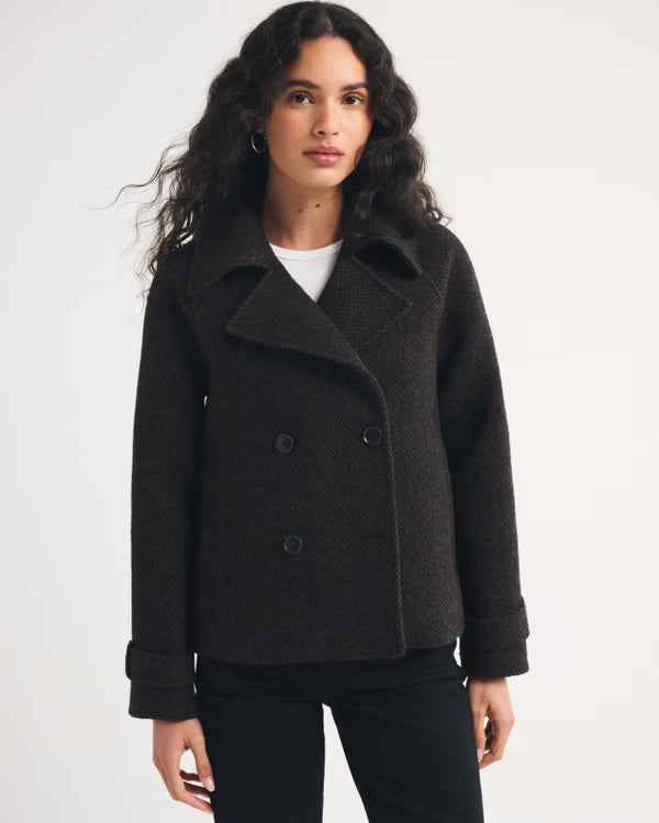 Abercrombie & Fitch - Carrie Short Wool-Blend Trench Coat