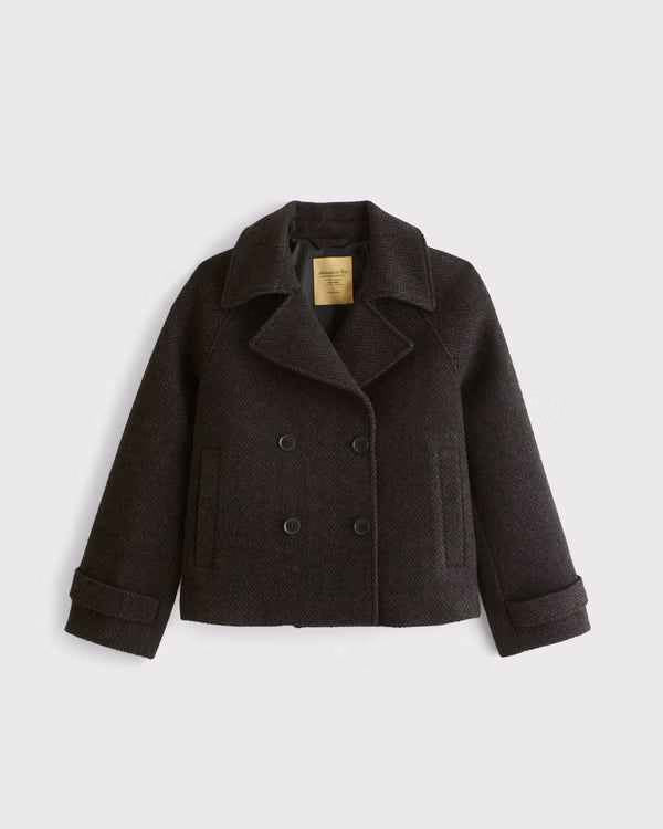 Abercrombie & Fitch - Carrie Short Wool-Blend Trench Coat