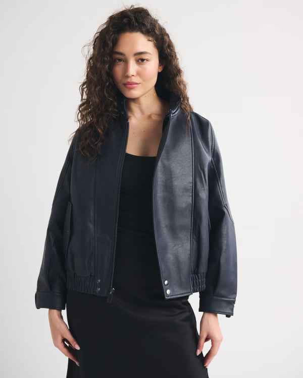 Abercrombie & Fitch - West Village Vegan Leather Bomber Jacket