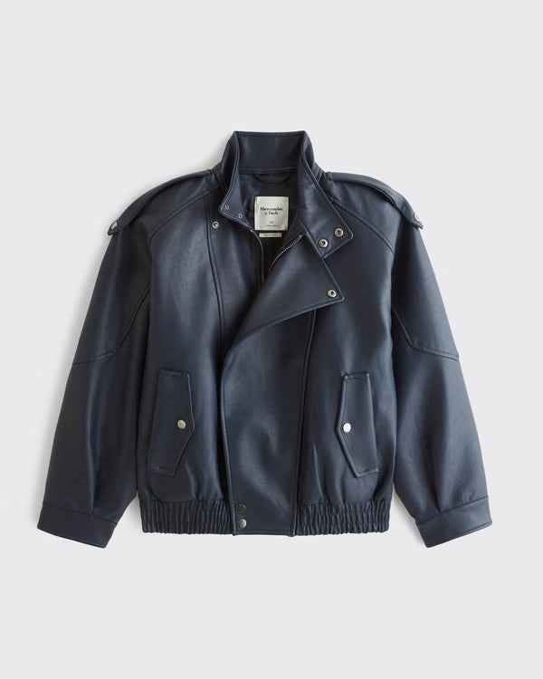 Abercrombie & Fitch - West Village Vegan Leather Bomber Jacket