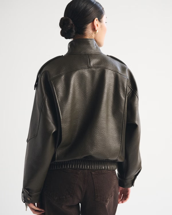 Abercrombie & Fitch - West Village Vegan Leather Bomber Jacket