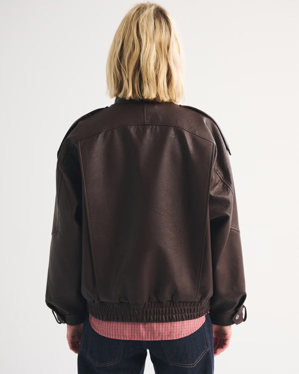 Abercrombie & Fitch - West Village Vegan Leather Bomber Jacket