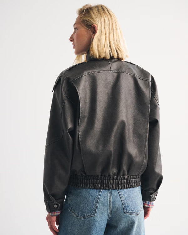 Abercrombie & Fitch - West Village Vegan Leather Bomber Jacket