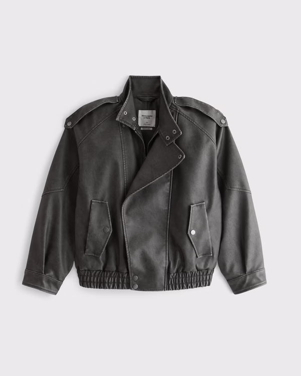 Abercrombie & Fitch - West Village Vegan Leather Bomber Jacket
