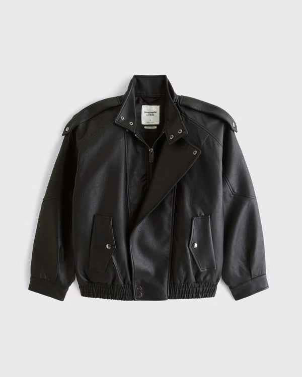 Abercrombie & Fitch - West Village Vegan Leather Bomber Jacket