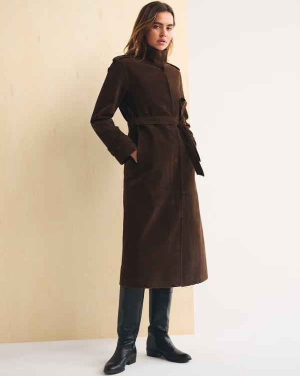 Abercrombie & Fitch - Vegan Suede Long Trench Coat