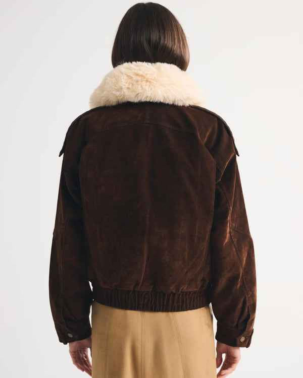 Abercrombie & Fitch - Convertible Flocked Denim Bomber Jacket