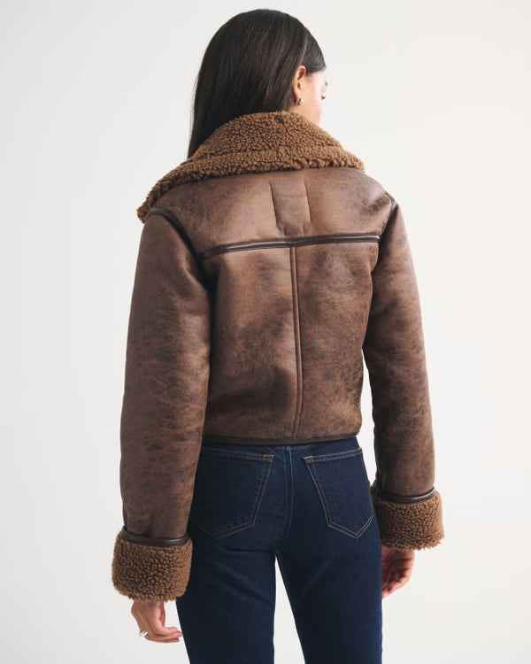 Abercrombie & Fitch - Mockneck Shearling Short Coat