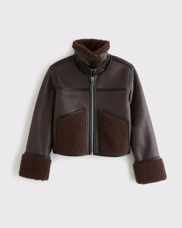Abercrombie & Fitch - Mockneck Shearling Short Coat