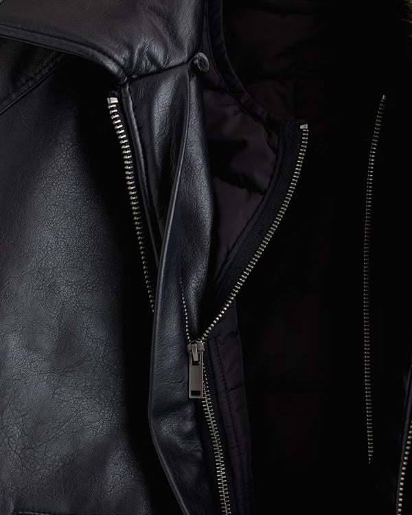 Abercrombie & Fitch - Convertible Vegan Leather Bomber Jacket