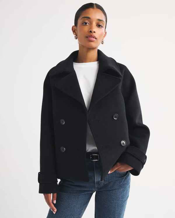 Abercrombie & Fitch - Carrie Short Wool-Blend Trench Coat