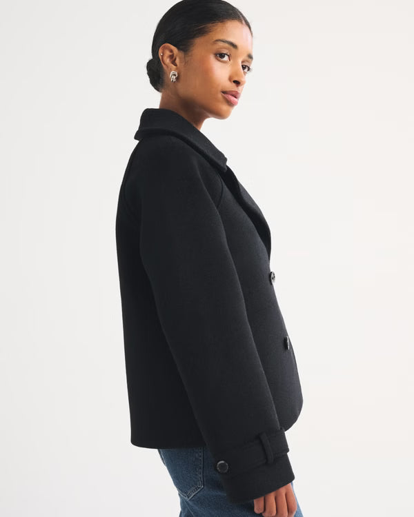 Abercrombie & Fitch - Carrie Short Wool-Blend Trench Coat