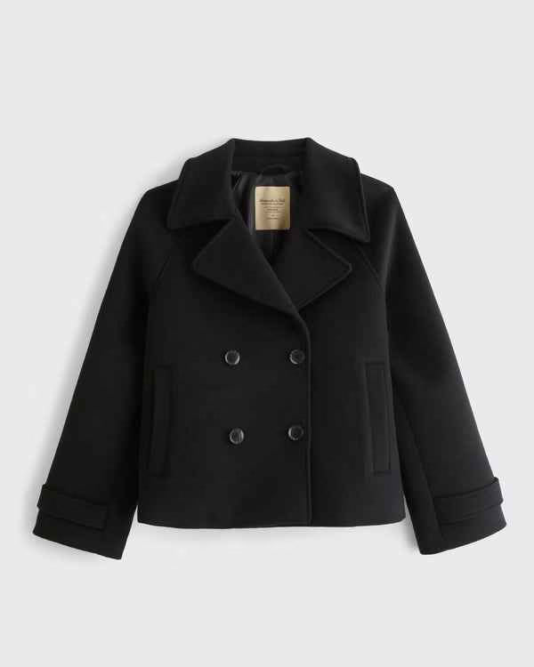 Abercrombie & Fitch - Carrie Short Wool-Blend Trench Coat