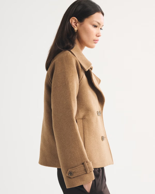 Abercrombie & Fitch - Carrie Short Wool-Blend Trench Coat
