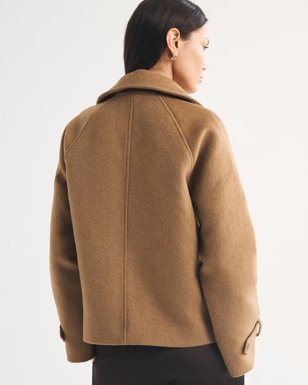 Abercrombie & Fitch - Carrie Short Wool-Blend Trench Coat