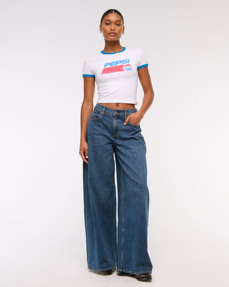 Abercrombie & Fitch - Curve Love Linen-Blend Ultra Wide Leg Jean