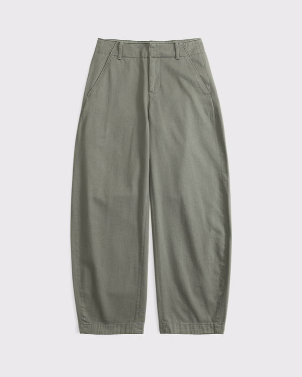 Abercrombie & Fitch - 100% Cotton High Rise Chino Barrel Pant