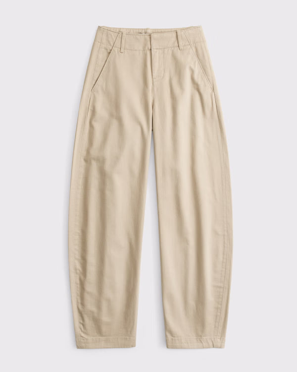 Abercrombie & Fitch - 100% Cotton High Rise Chino Barrel Pant