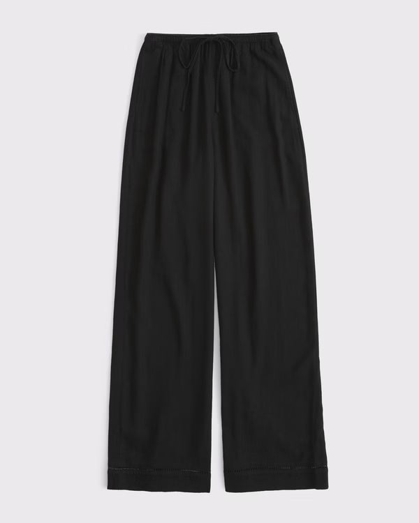 Abercrombie & Fitch -  Gemma Linen-Blend Wide Leg Pull-On Pant