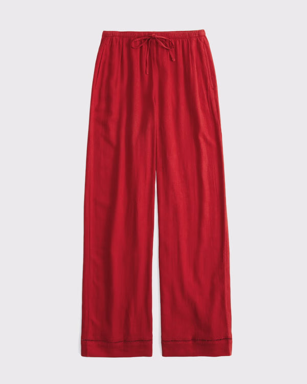 Abercrombie & Fitch -  Gemma Linen-Blend Wide Leg Pull-On Pant
