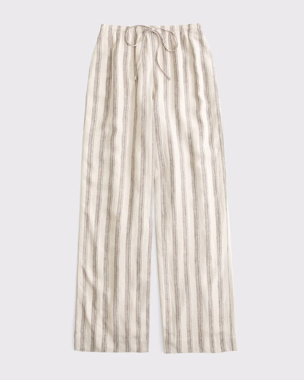 Abercrombie & Fitch -  Gemma Linen-Blend Wide Leg Pull-On Pant